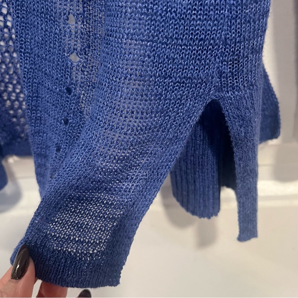 Alfani Women's Blue Open-Front Mixed Stitch Sweater. Size‎ Medium. - Picture 11 of 13